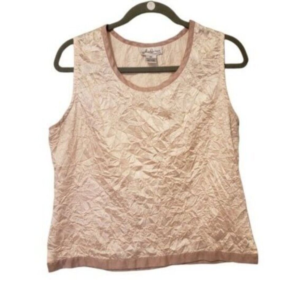 J. Marco Womens Sz MD Pink  Solid Cap Sleeve Tank Blouse